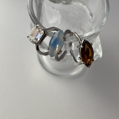 10. [ crystal ] gem OCTAGON silver