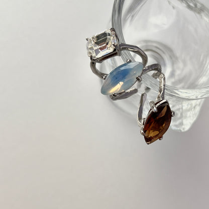 10. [ crystal ] gem OCTAGON silver