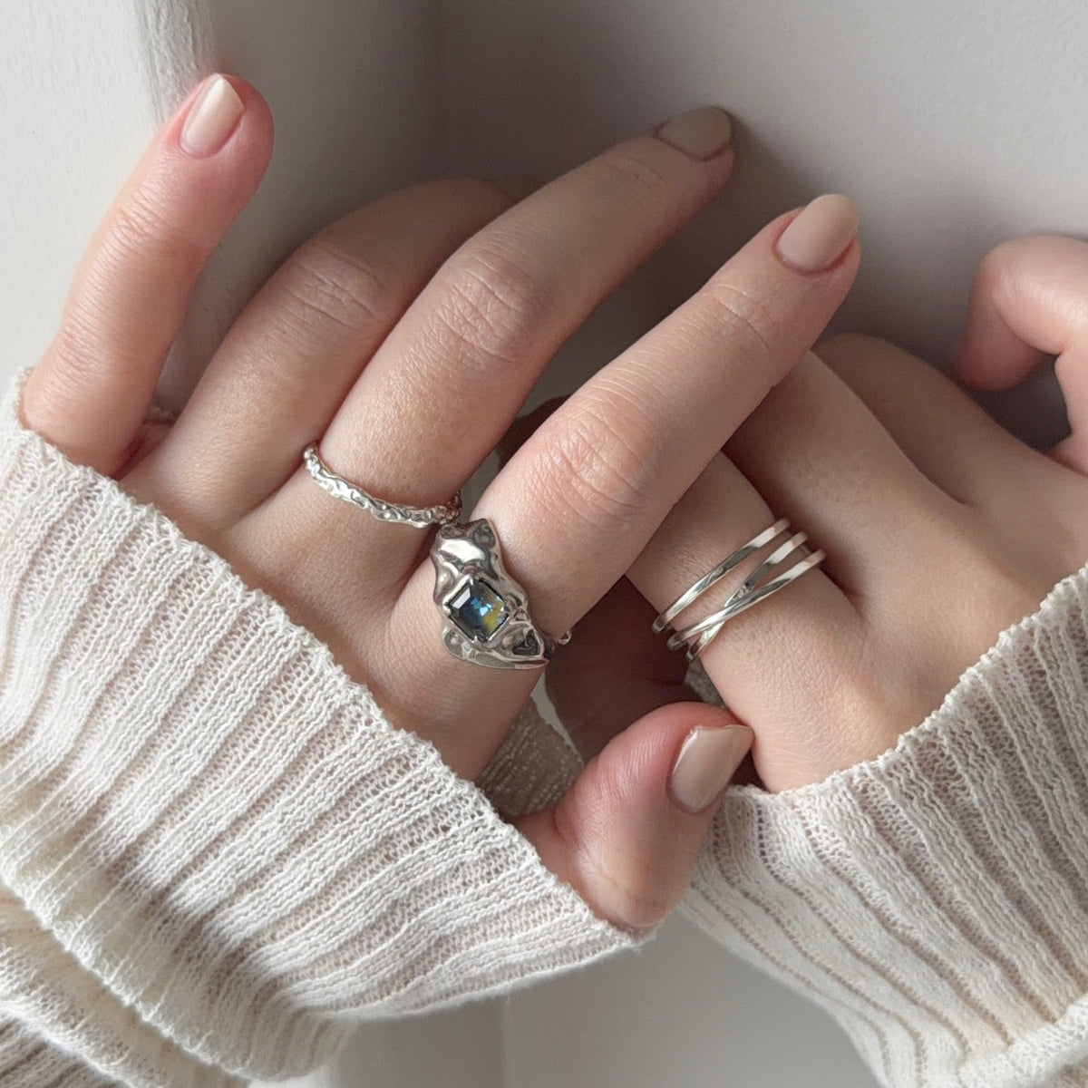【 melt ring(army green delight)】3 rings set (02)