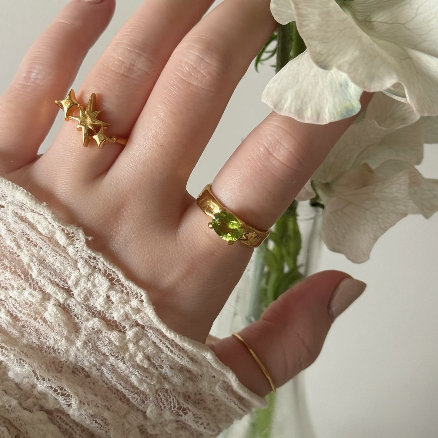 [ peridot ] um gold ring