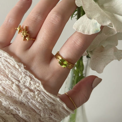 [ peridot ] um gold ring