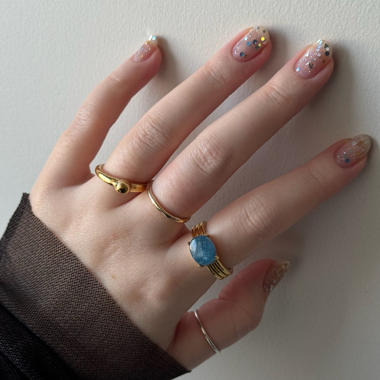 [ green  kyanite ] trois gold