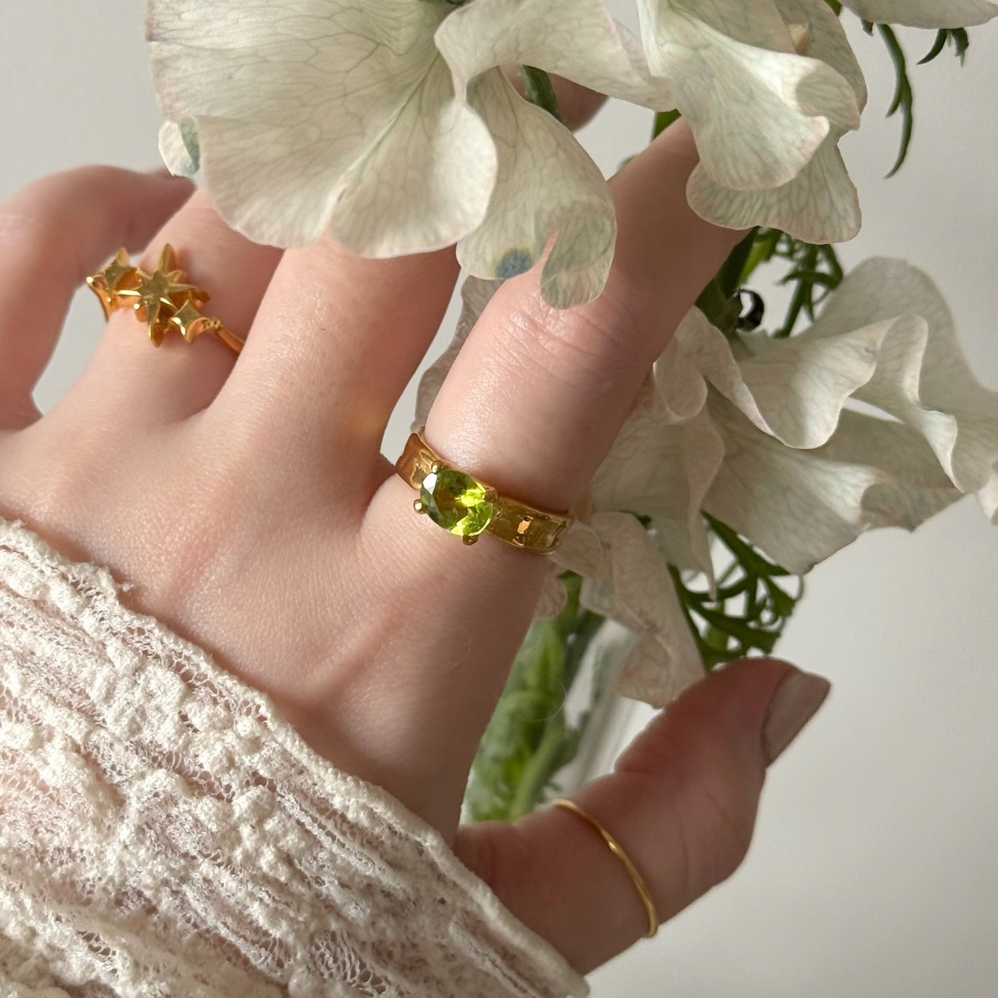 [ peridot ] um gold ring