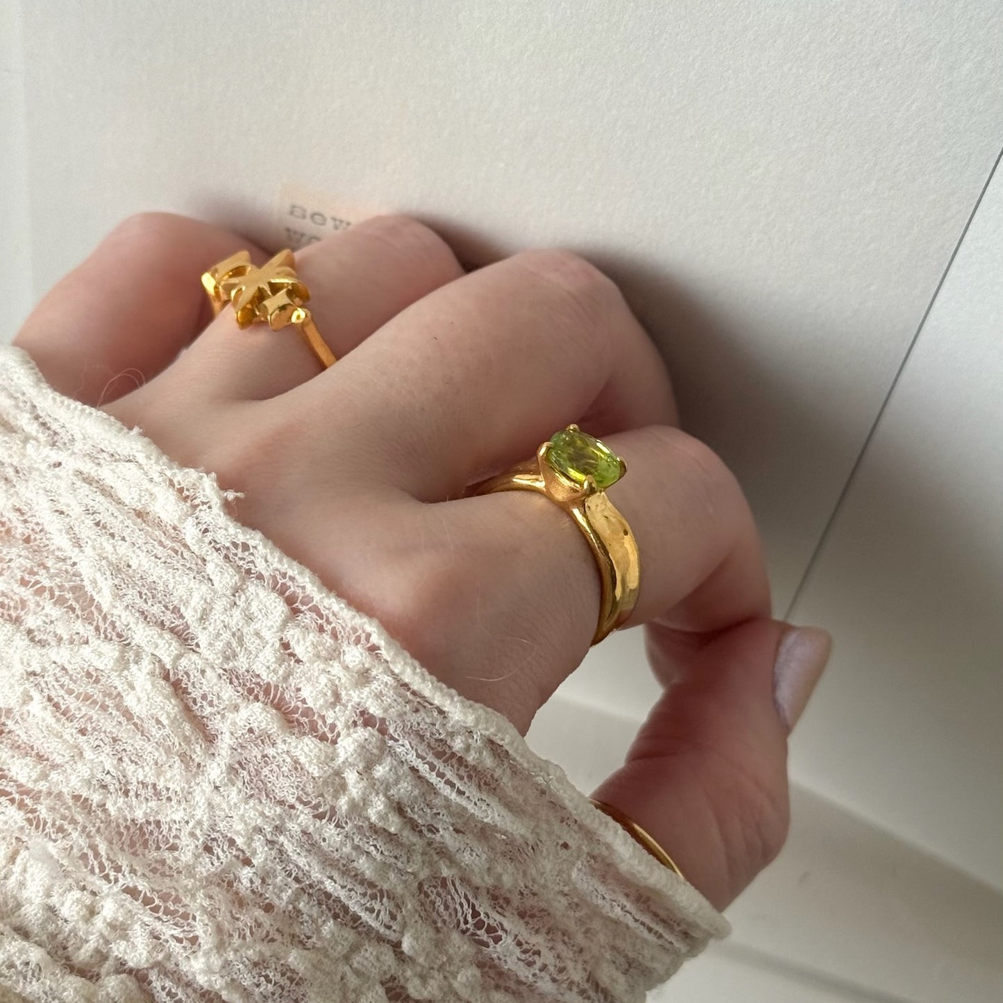 [ peridot ] um gold ring