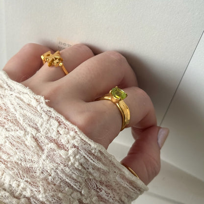 [ peridot ] um gold ring