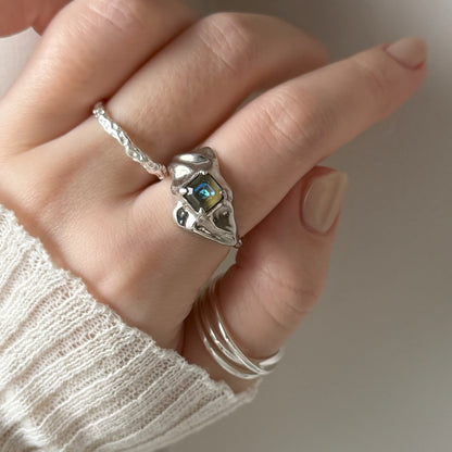 【 melt ring(army green delight)】3 rings set (02)