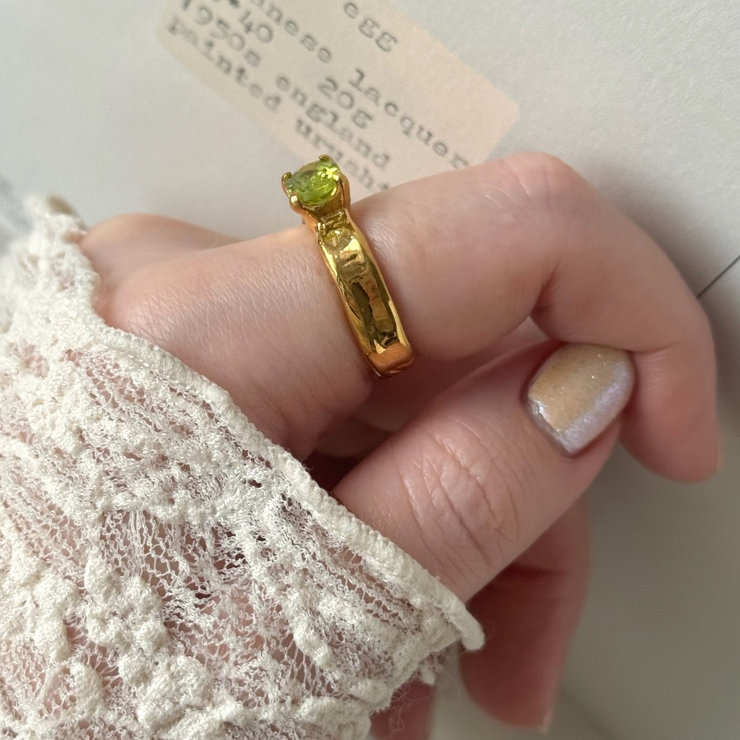 [ peridot ] um gold ring