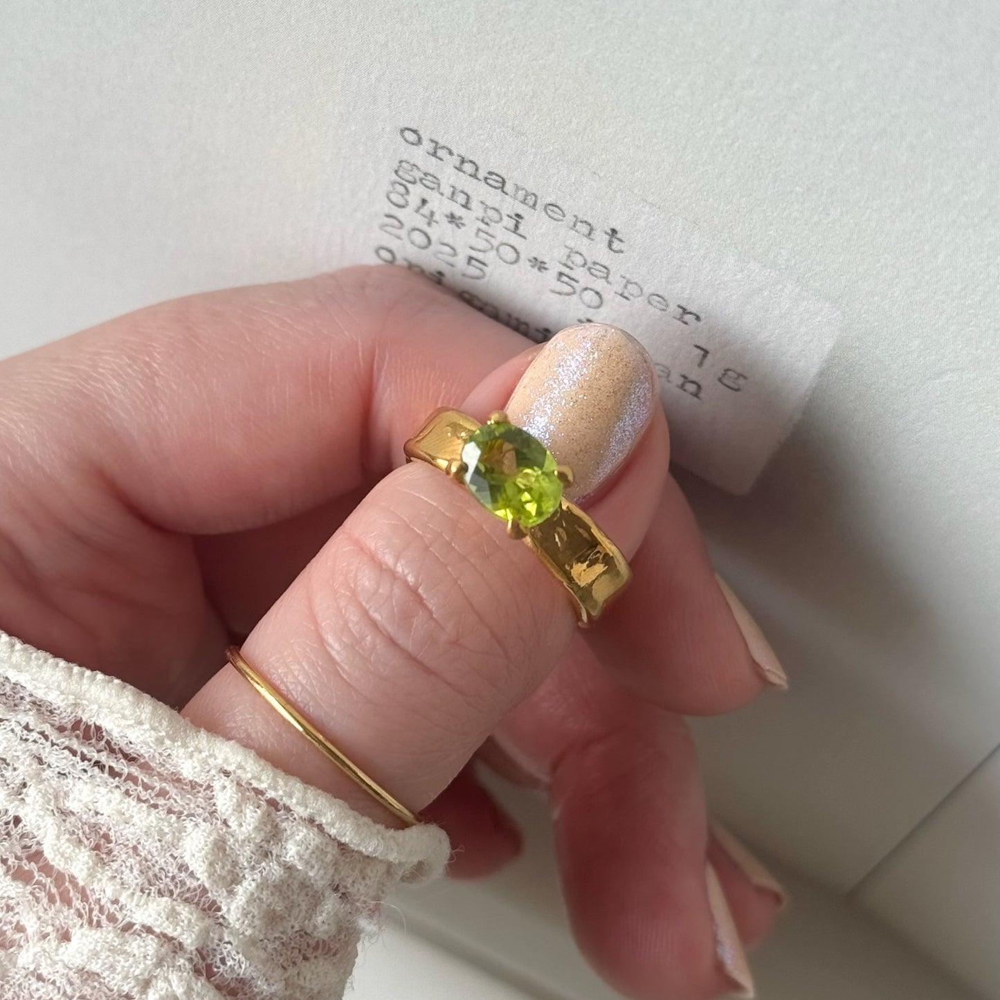 [ peridot ] um gold ring