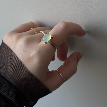 [ sea blue chalcedony ] classic gold [ free size ]