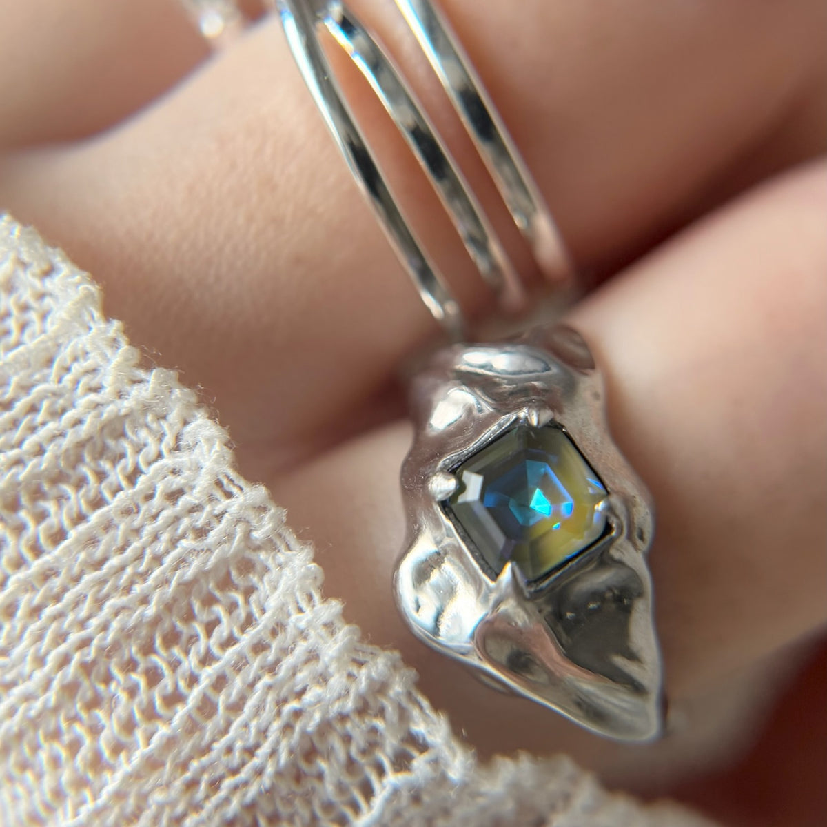 【 melt ring(army green delight)】3 rings set (02)
