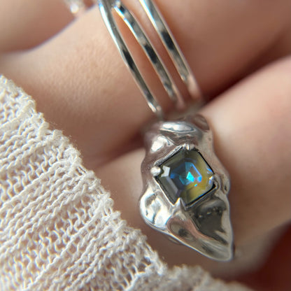 【 melt ring(army green delight)】3 rings set (02)
