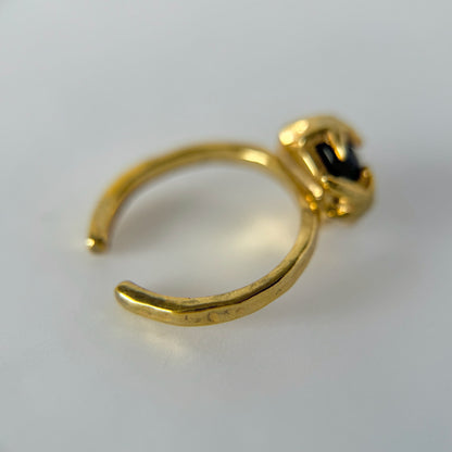 [ dark labradorite ] luce ring gold