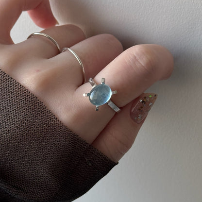 [ aqua marine ] classic silver [ free size ]