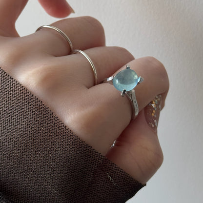 [ aqua marine ] classic silver [ free size ]