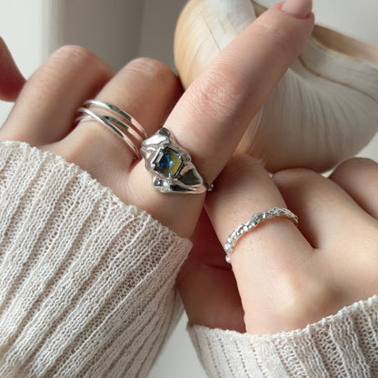 【 melt ring(army green delight)】3 rings set (02)