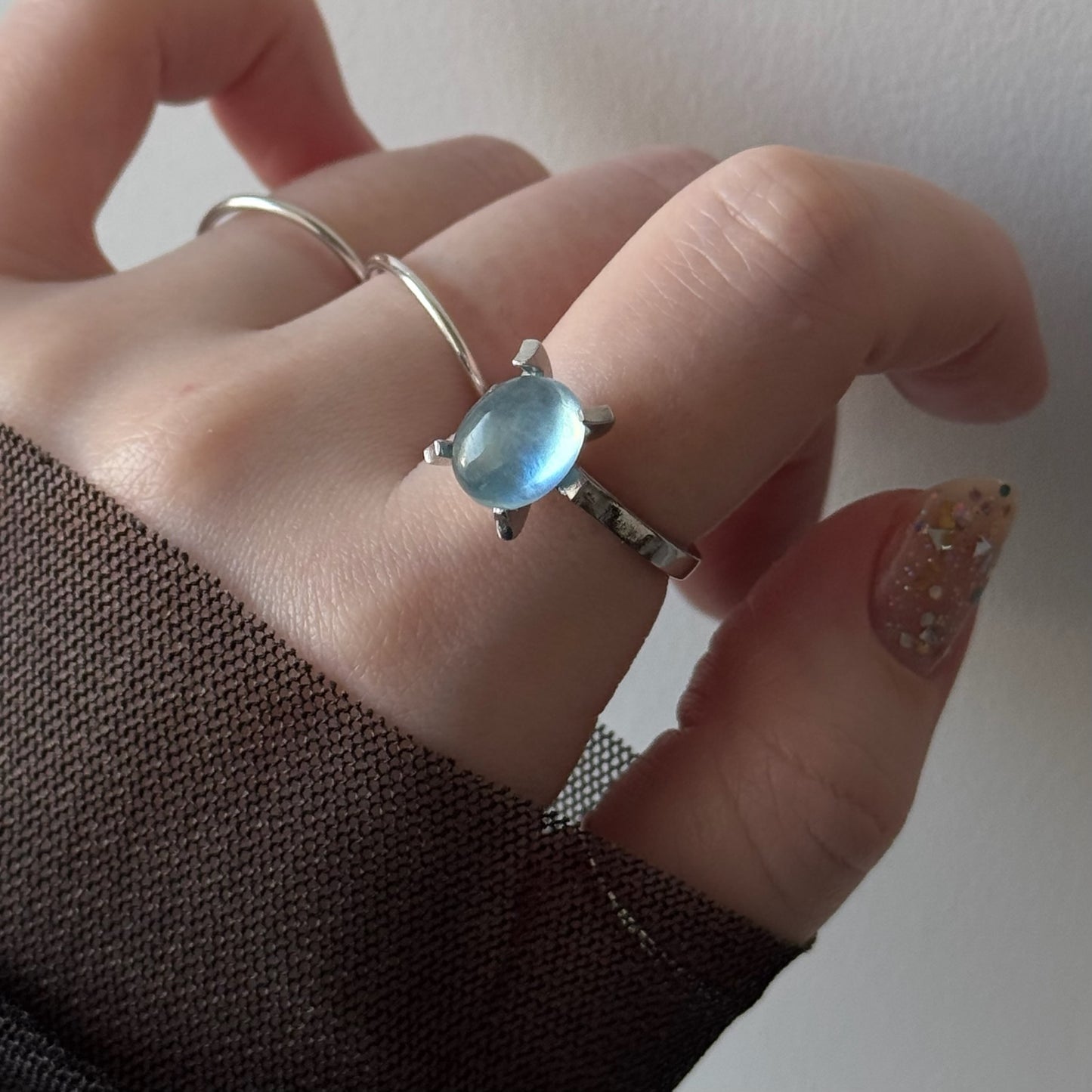 [ aqua marine ] classic silver [ free size ]