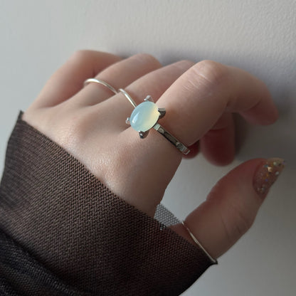 [ sea blue chalcedony ] classic silver [ free size ]