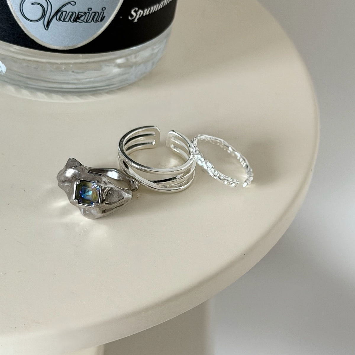 【 melt ring(army green delight)】3 rings set (02)