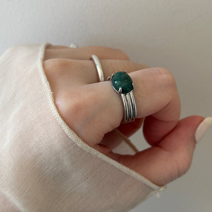 [ moss agate ] trois silver