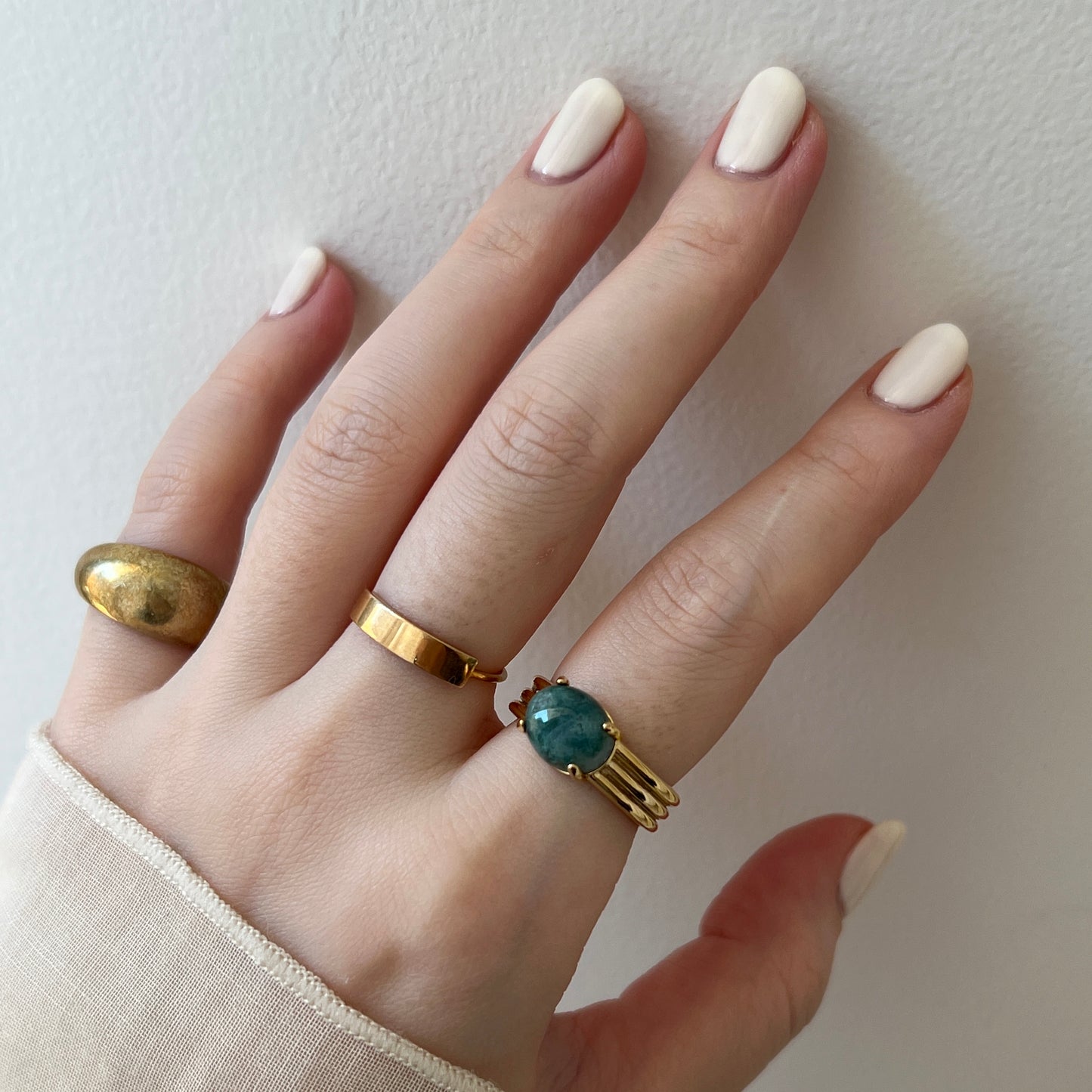 [ moss agate ] trois gold