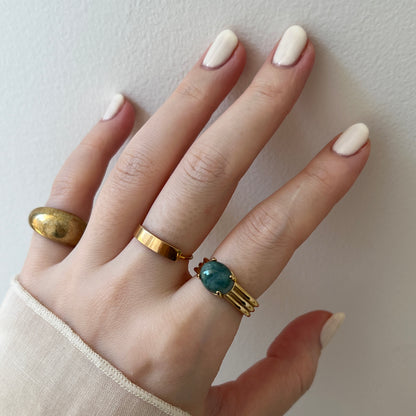 [ moss agate ] trois gold