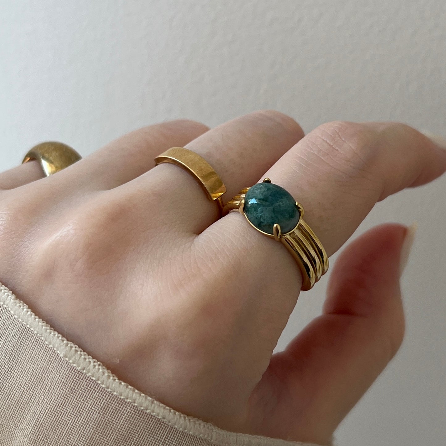 [ moss agate ] trois gold