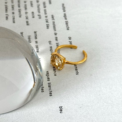 [ citorine ] square faceted cut gold