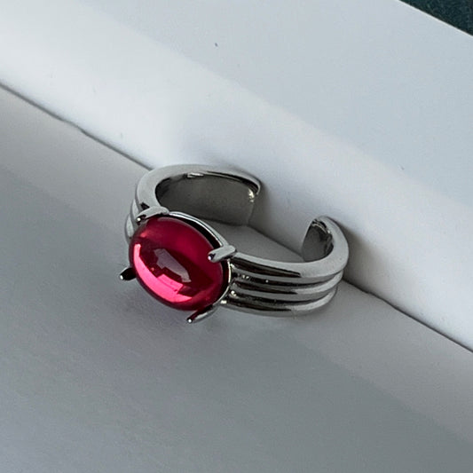 [ ruby glass ] trois silver