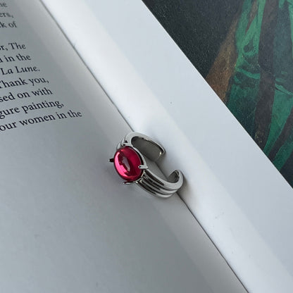 [ ruby glass ] trois silver