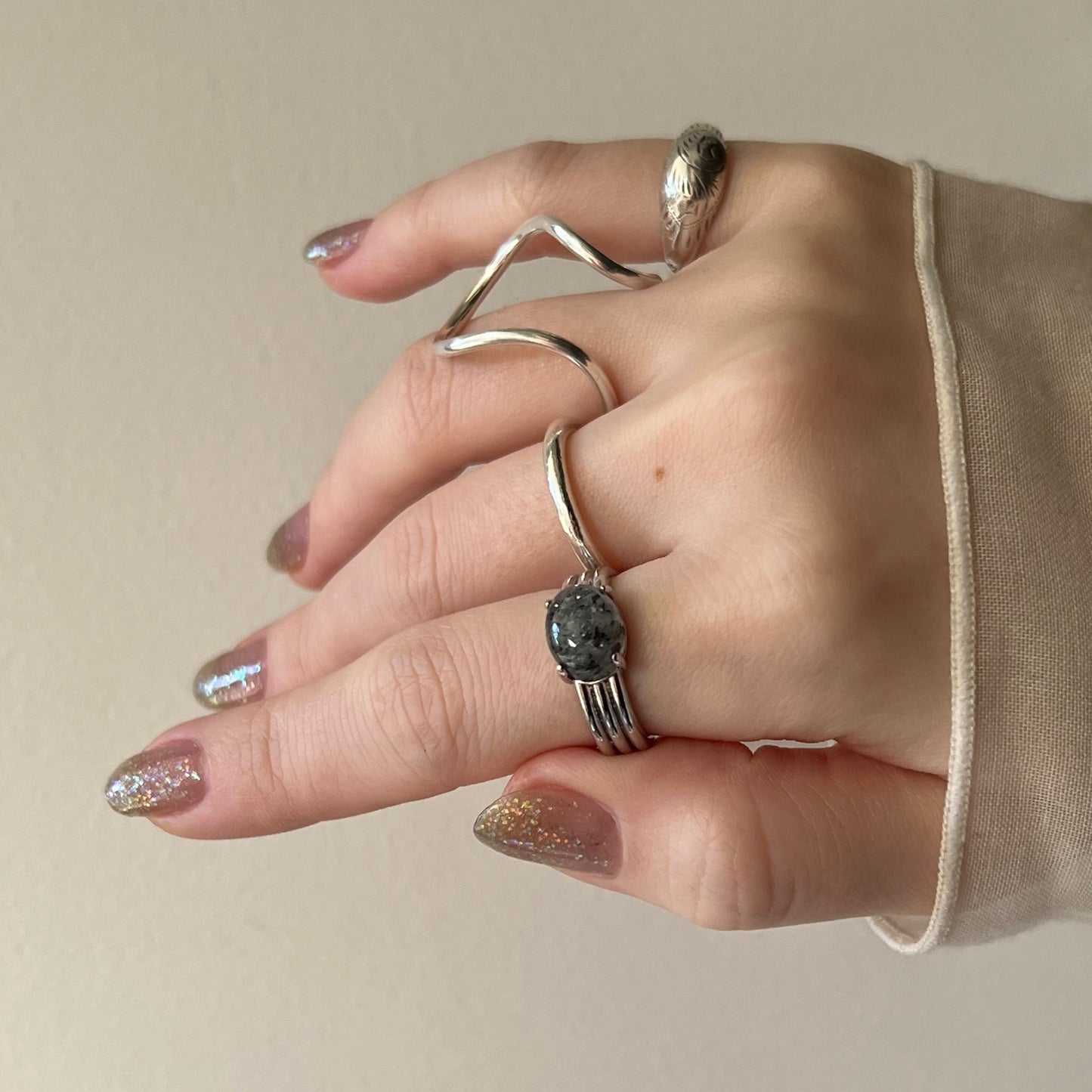 [ aventurine quartz ] trois silver