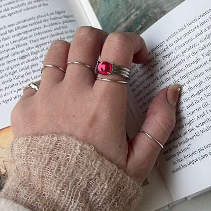 [ ruby glass ] trois silver