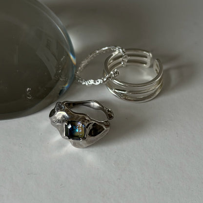 【 melt ring(army green delight)】3 rings set (02)