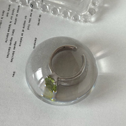 [ peridot ] um silver ring