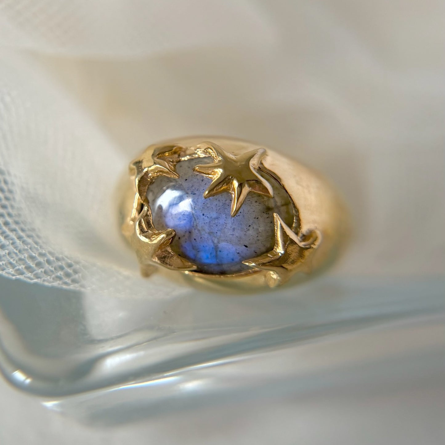 [ blue labradorite ] twinkle ring gold