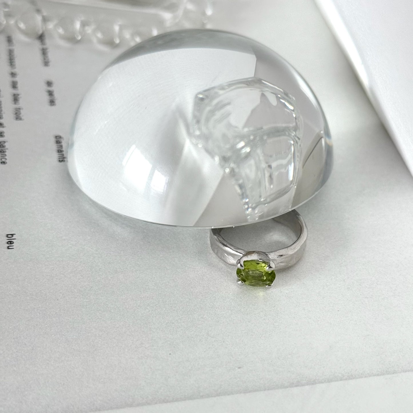 [ peridot ] um silver ring