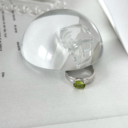 [ peridot ] um silver ring