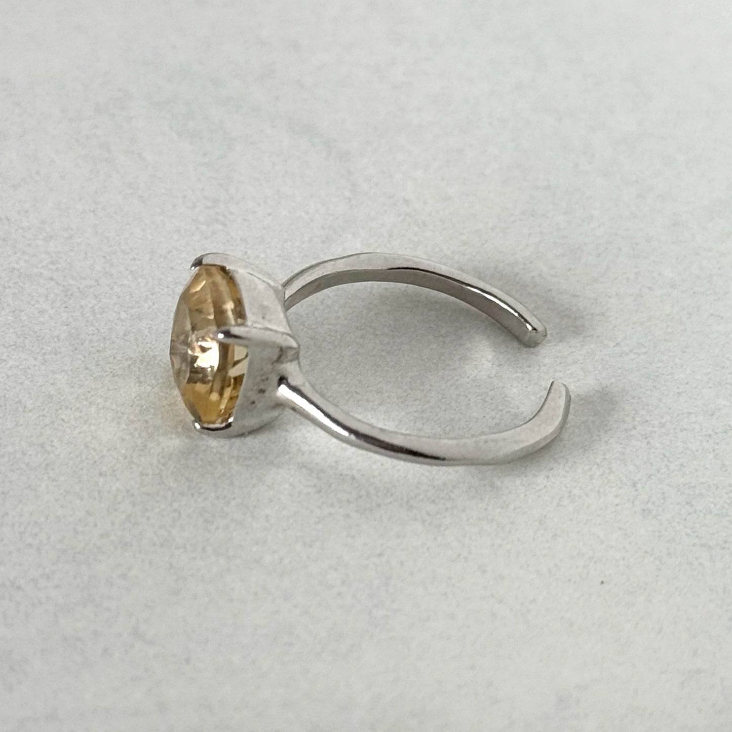 [ citorine ] square faceted cut silver
