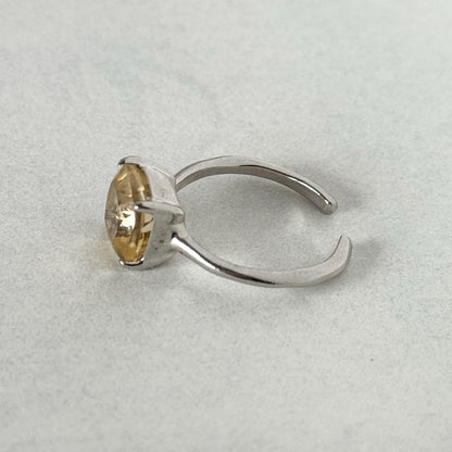 [ citorine ] square faceted cut silver