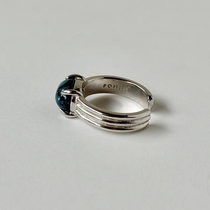[ cracked blue amber ] trois silver