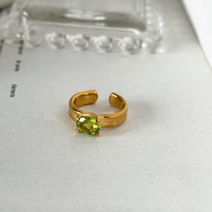 [ peridot ] um gold ring