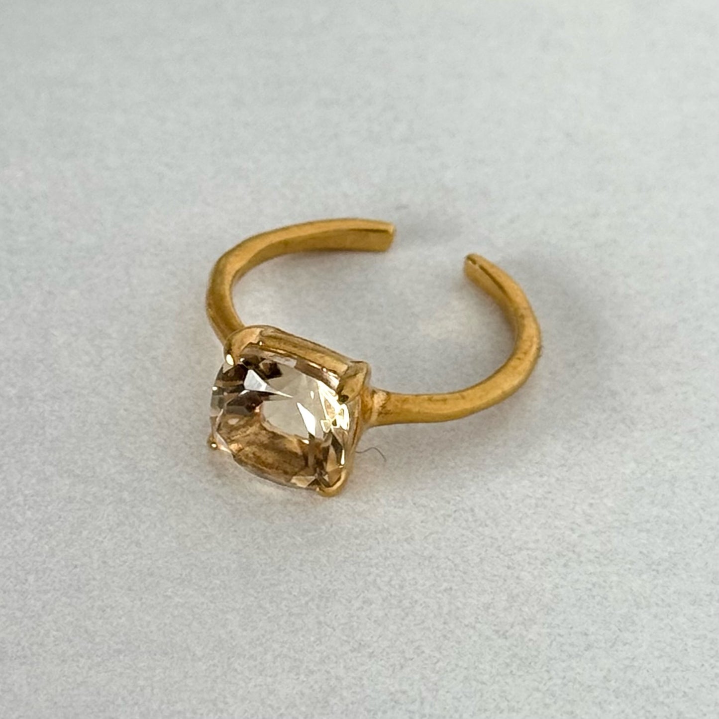 [ citorine ] square faceted cut gold