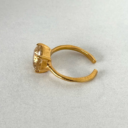 [ citorine ] square faceted cut gold