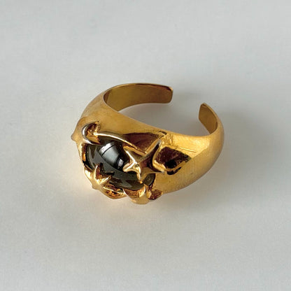 [ moss gray ] twinkle ring gold