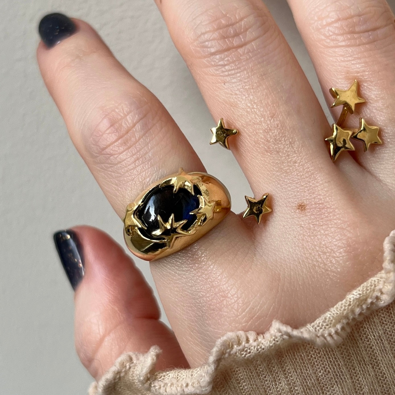 [ blue labradorite ] twinkle ring gold