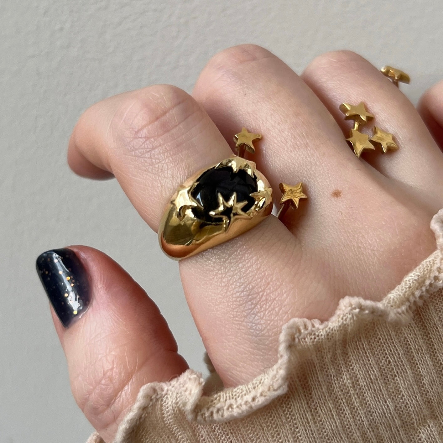 [ blue labradorite ] twinkle ring gold