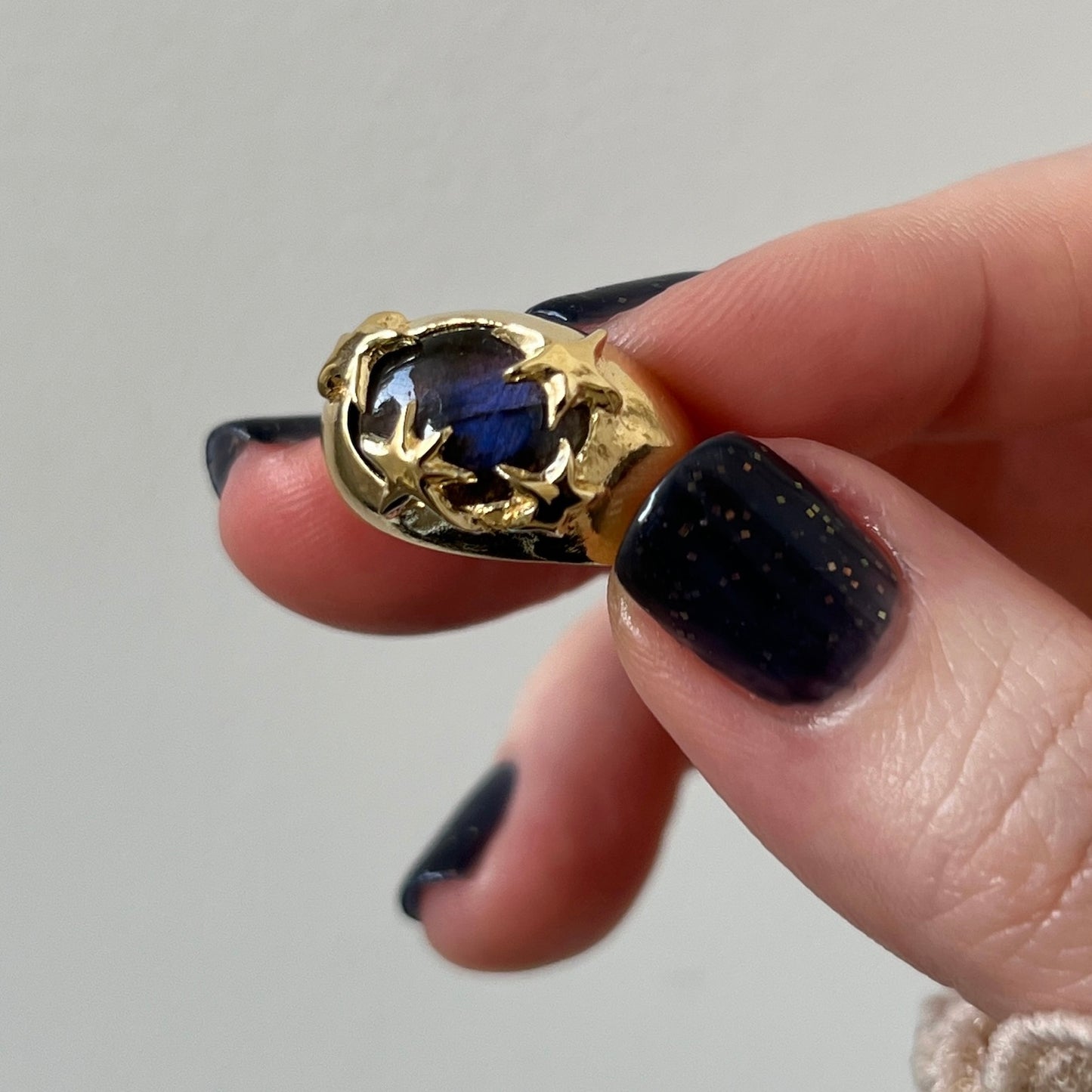 [ blue labradorite ] twinkle ring gold
