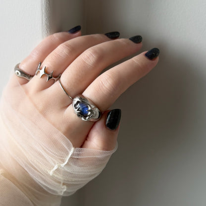[ blue labradorite ] twinkle ring silver