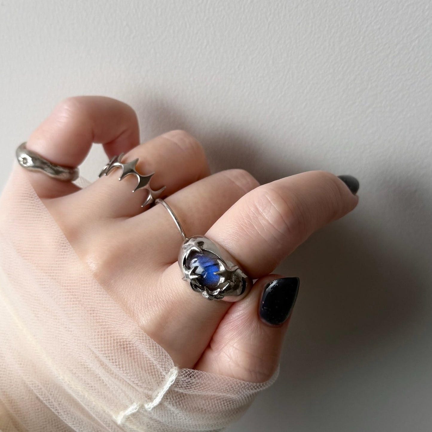 [ blue labradorite ] twinkle ring silver