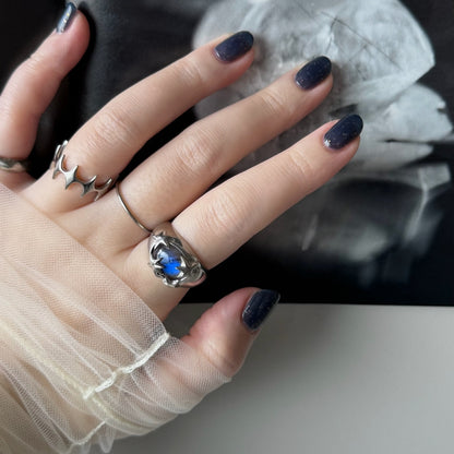 [ blue labradorite ] twinkle ring silver