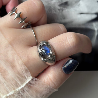 [ blue labradorite ] twinkle ring silver